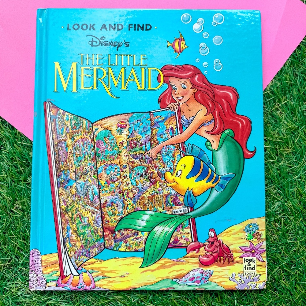 3/$15 The Little Mermaid Disney Look and Find Hard Cover Book 1993